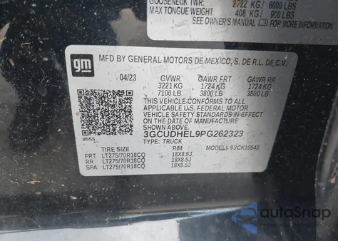 2023 Chevrolet Silverado 4Wd Short Bed Zr2 из США, поврежденный, VIN 3GCUDHEL9PG262323